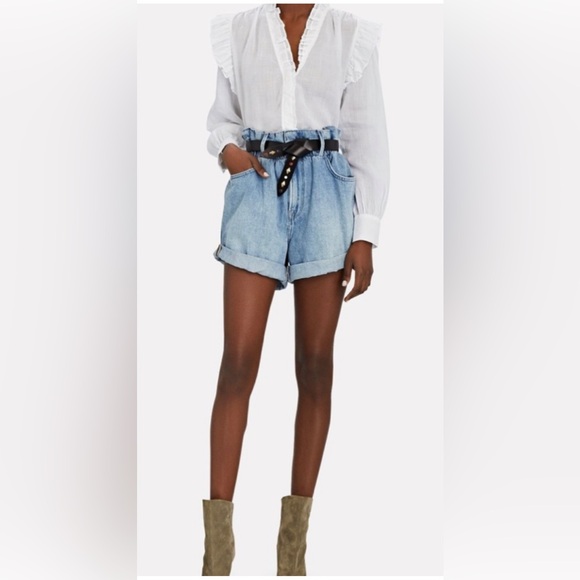 Frame Denim Pants - FRAME DENIM CUFFED PAPER BAG ELASTIC
WAIST SHORTS M